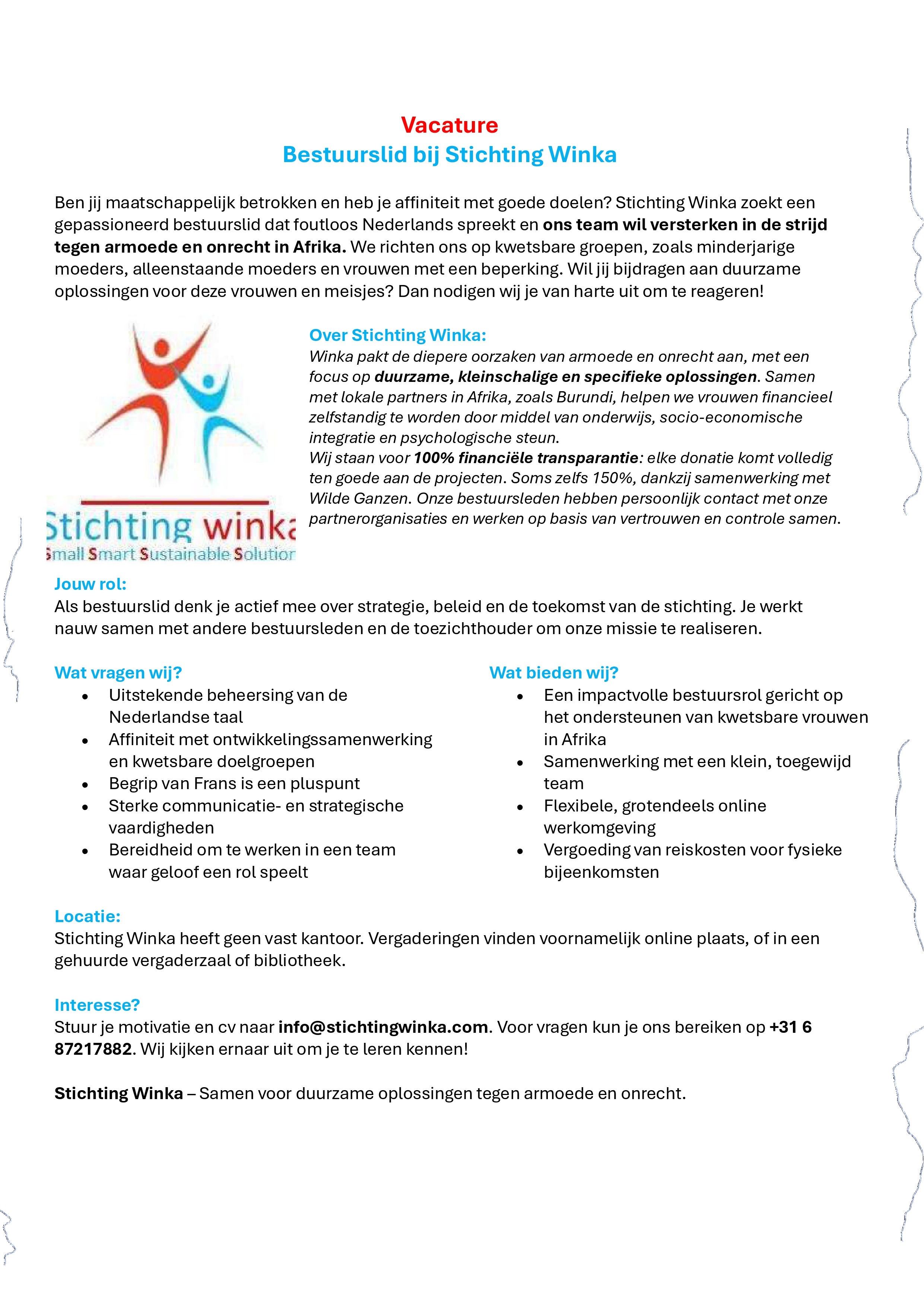 Steun Stichting Winka